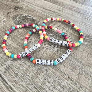 Tiny Round Rainbow Bracelet