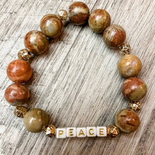 Load image into Gallery viewer, Faith &amp; Peace Picasso Jasper &amp; Gold Bracelet