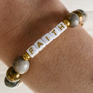 Faith & Peace Picasso Jasper & Gold Bracelet